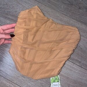 Tan Ruched Skirt